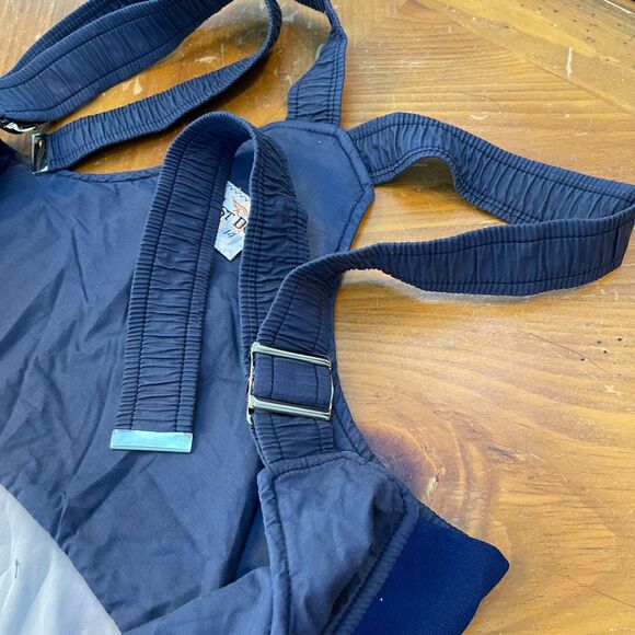 Vintage 1st Down Navy Blue Winter Ski Overalls Kids Size 14 1980s - Picture 4 of 14